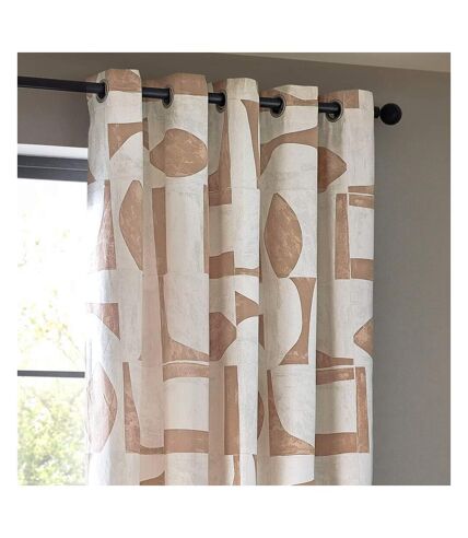 Carro abstract eyelet curtains 90in x 90in clay Hoem