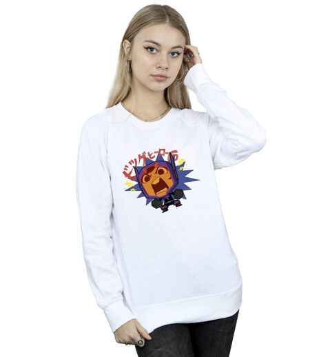 Disney Sweatshirt Big Hero 6 Baymax Hiro Angry Manga Femme/Femme (Blanc) - UTBI11724