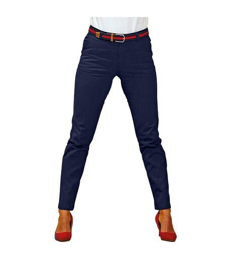 Pantalon style chino femme bleu marine Asquith & Fox