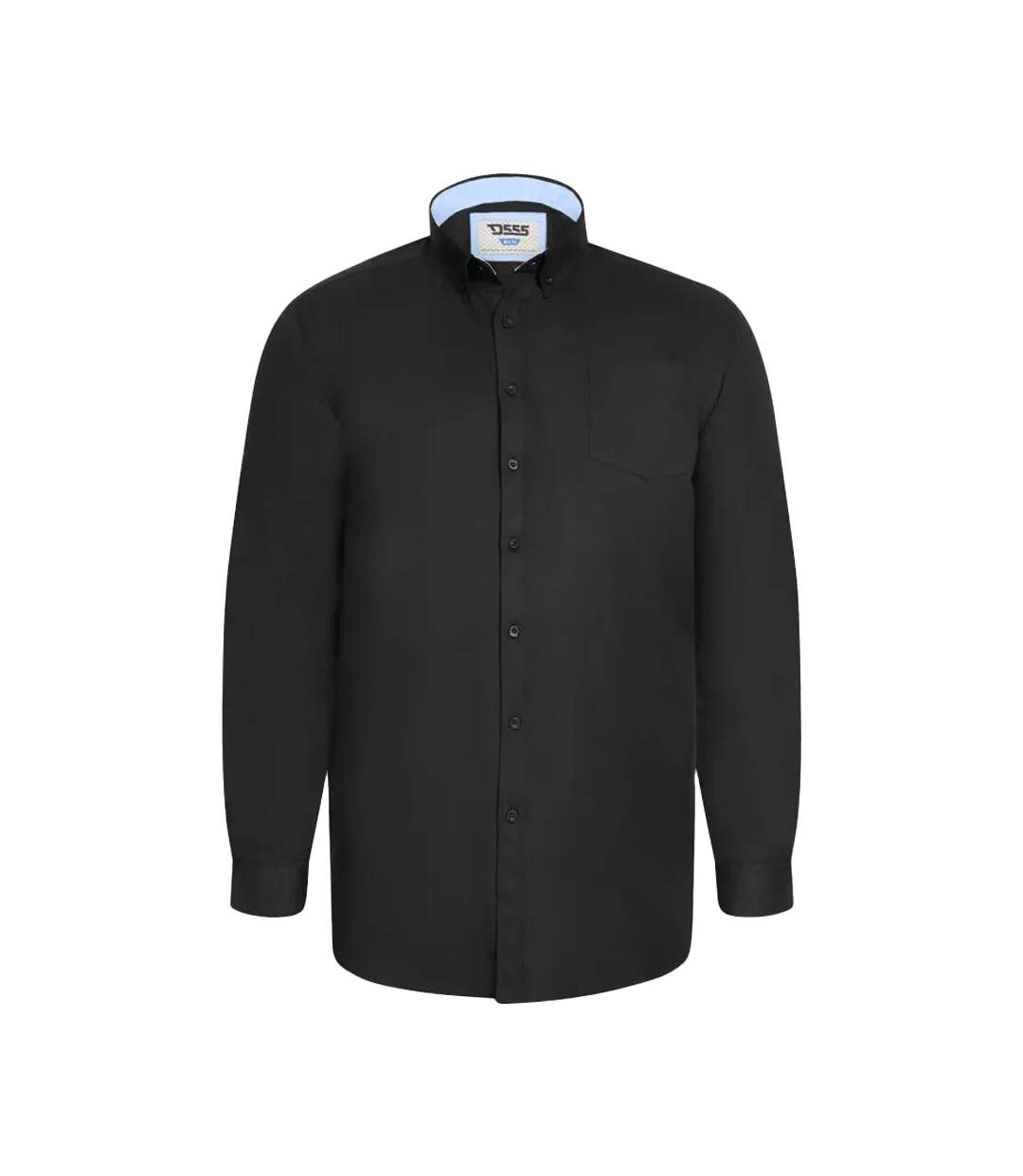 Mens D555 Richard Oxford Kingsize Tall Long-sleeved Shirt Black Duke-1
