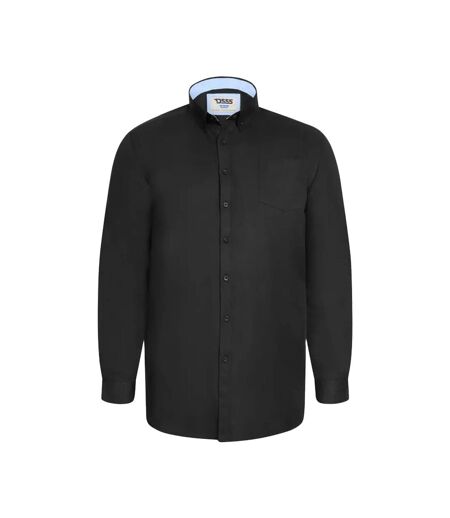 Mens D555 Richard Oxford Kingsize Tall Long-sleeved Shirt Black Duke