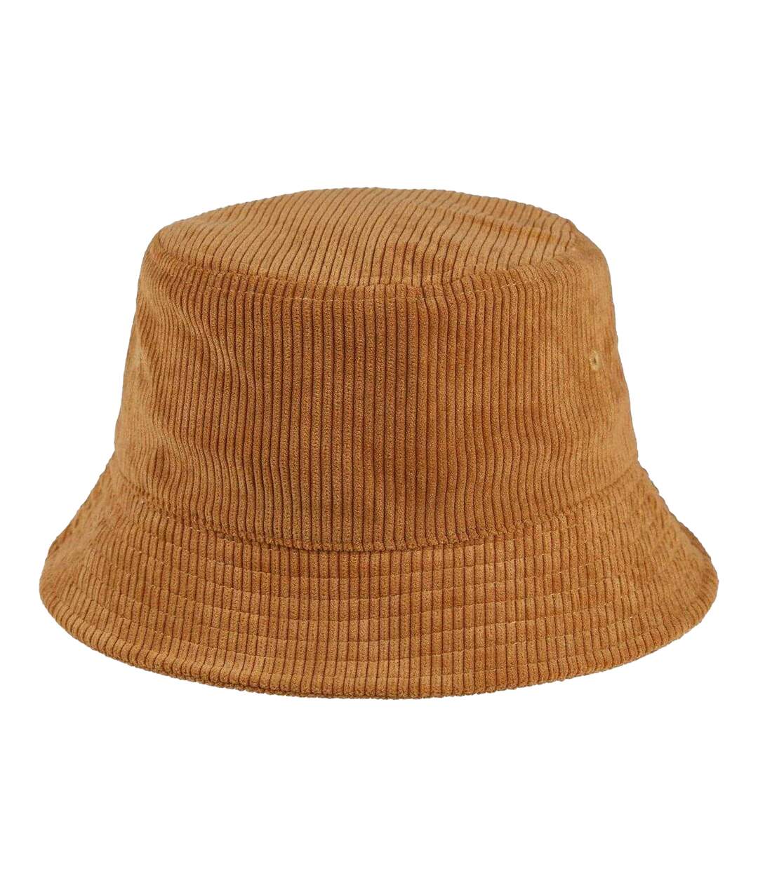 Womens/ladies Wordmark Ribbed Cord Bucket Hat Tan Spiral-2