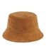 Womens/ladies Wordmark Ribbed Cord Bucket Hat Tan Spiral-2