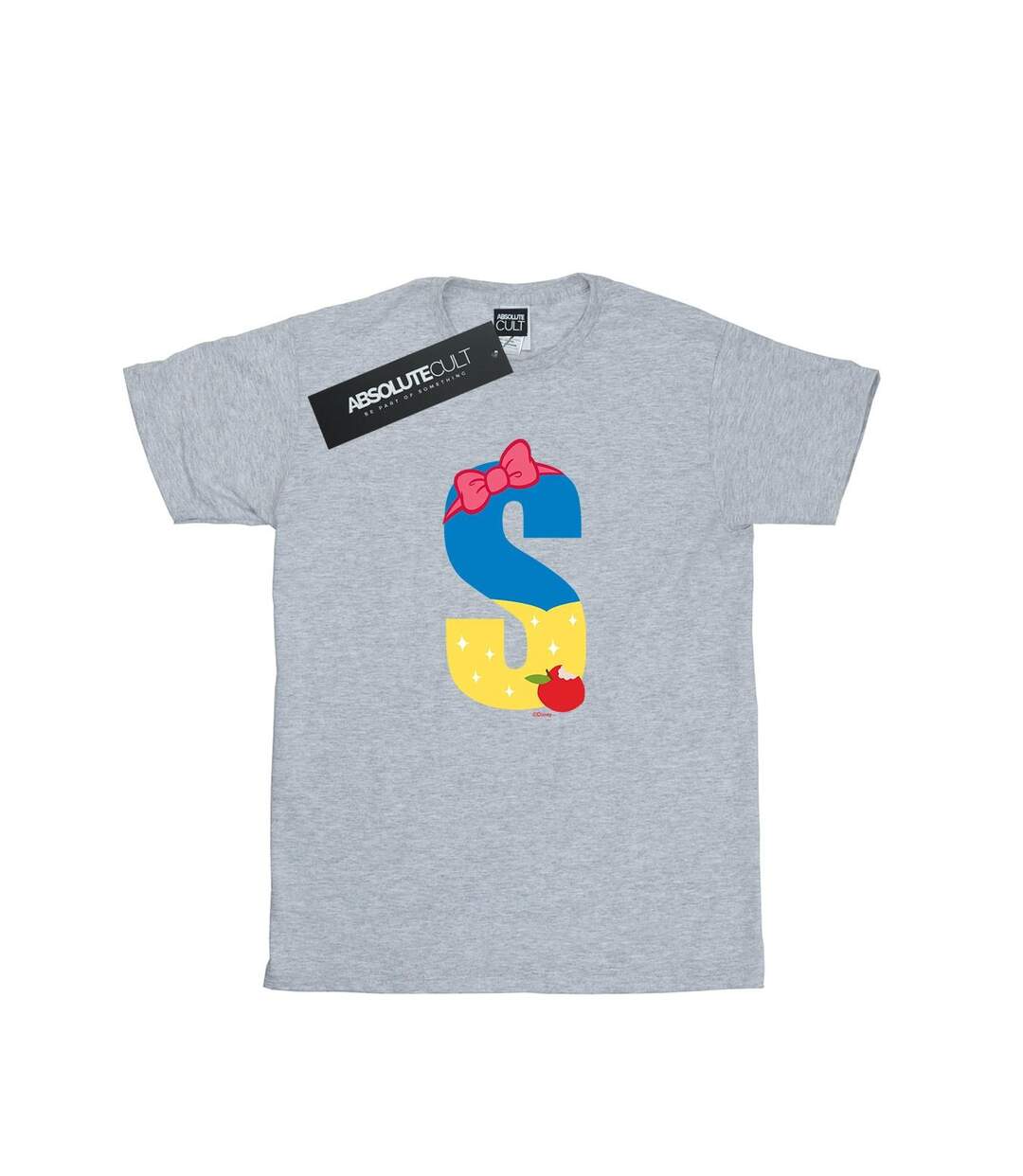 Disney Womens/Ladies Alphabet S Is For Snow White Cotton Boyfriend T-Shirt (Gris sportif) - UTBI42699-1