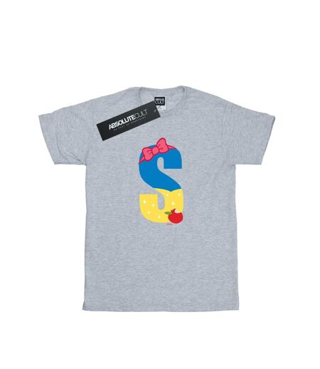 Disney Womens/Ladies Alphabet S Is For Snow White Cotton Boyfriend T-Shirt (Gris sportif) - UTBI42699