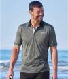 Pack of 2 Men's Sporty Polo Shirts - Grey Green Atlas For Men