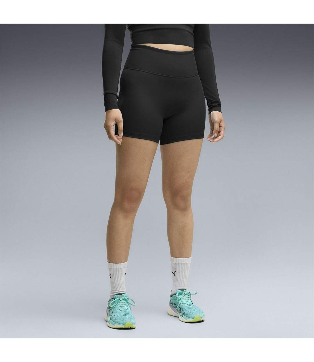 Womens/ladies Hyrox Compression Shorts Black Puma-3