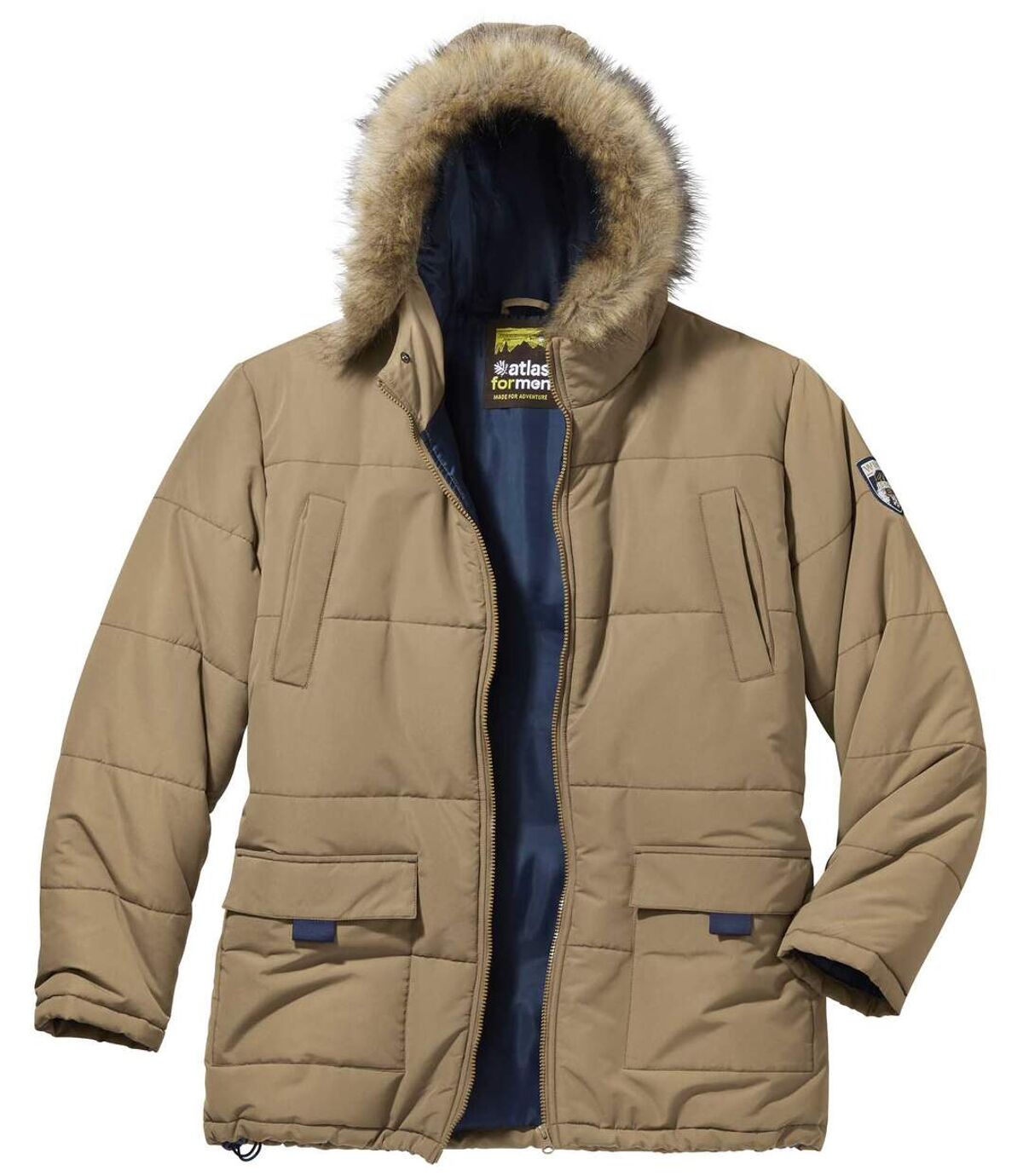 Men's Taupe Multipocket Hooded Parka - Water-Repellent Atlas For Men