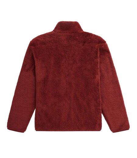 Mens teddy fleece jacket dark red Animal