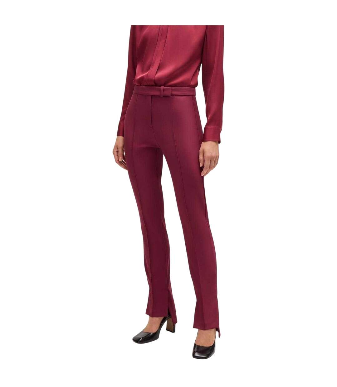 Pantalon Tizena Femme Rouge Foncé Boss-1