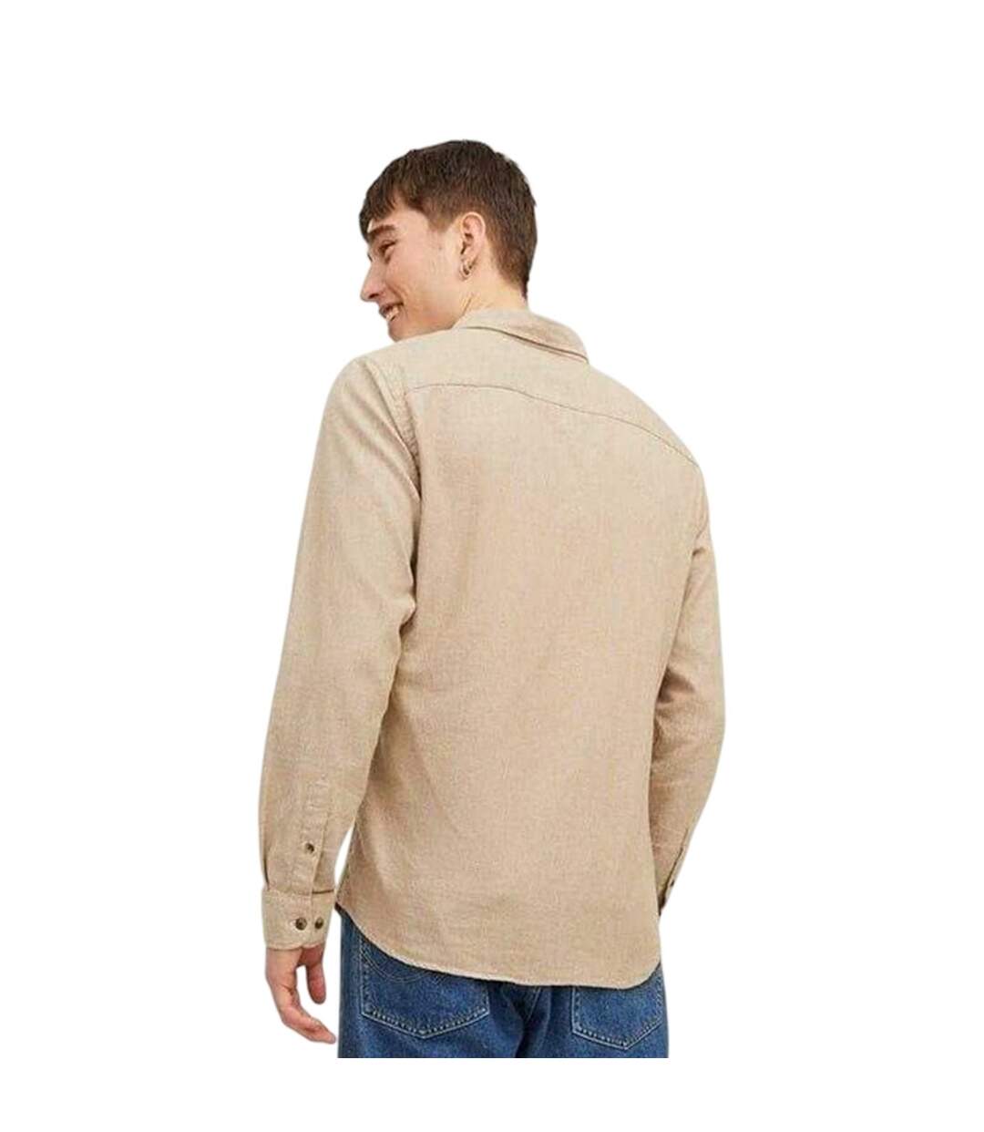 Mens Regular Button-down Shirt Oatmeal Jack And Jones-4