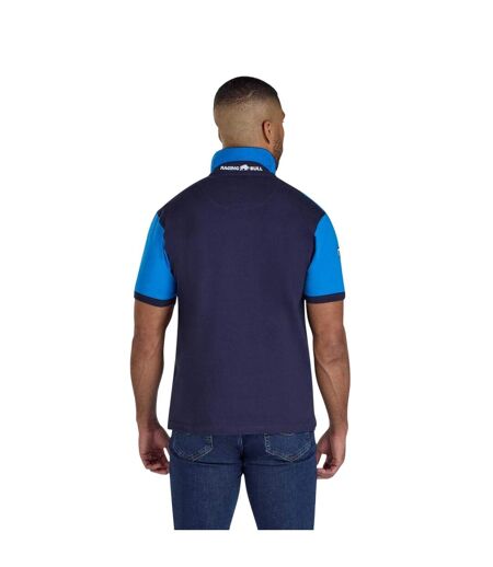 Polo Motif/style Rayure Diagonale Homme Bleu Marine Raging Bull