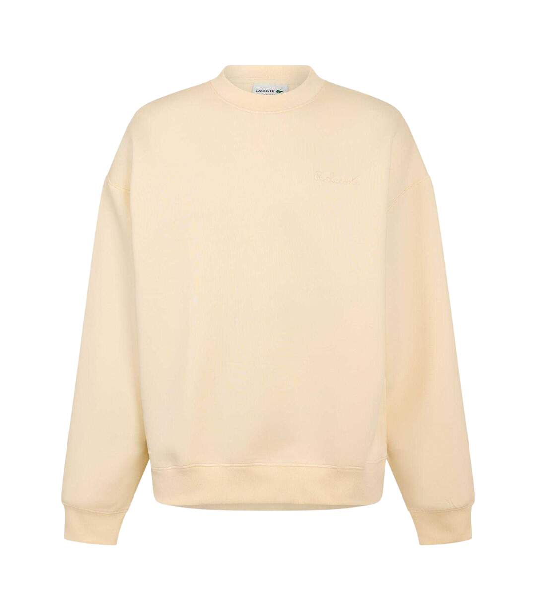 Mens Paris Crew Neck Sweatshirt Cream Lacoste-1