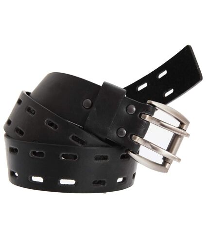 Forest Belts Mens 1.50 Inch Plain Leather Belt With Twin Pronged Buckle (Black)