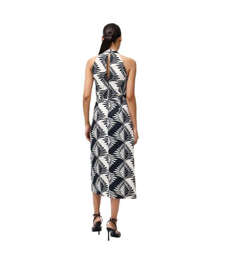 Robe Portefeuille Motif/style Imprimé Feuille Ariette Femme Noir Crème French Connection