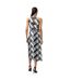 Robe Portefeuille Motif/style Imprimé Feuille Ariette Femme Noir Crème French Connection-3