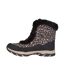 Womens/ladies Ohio Leopard Print Thermal Snow Boots Black Mountain Warehouse-3