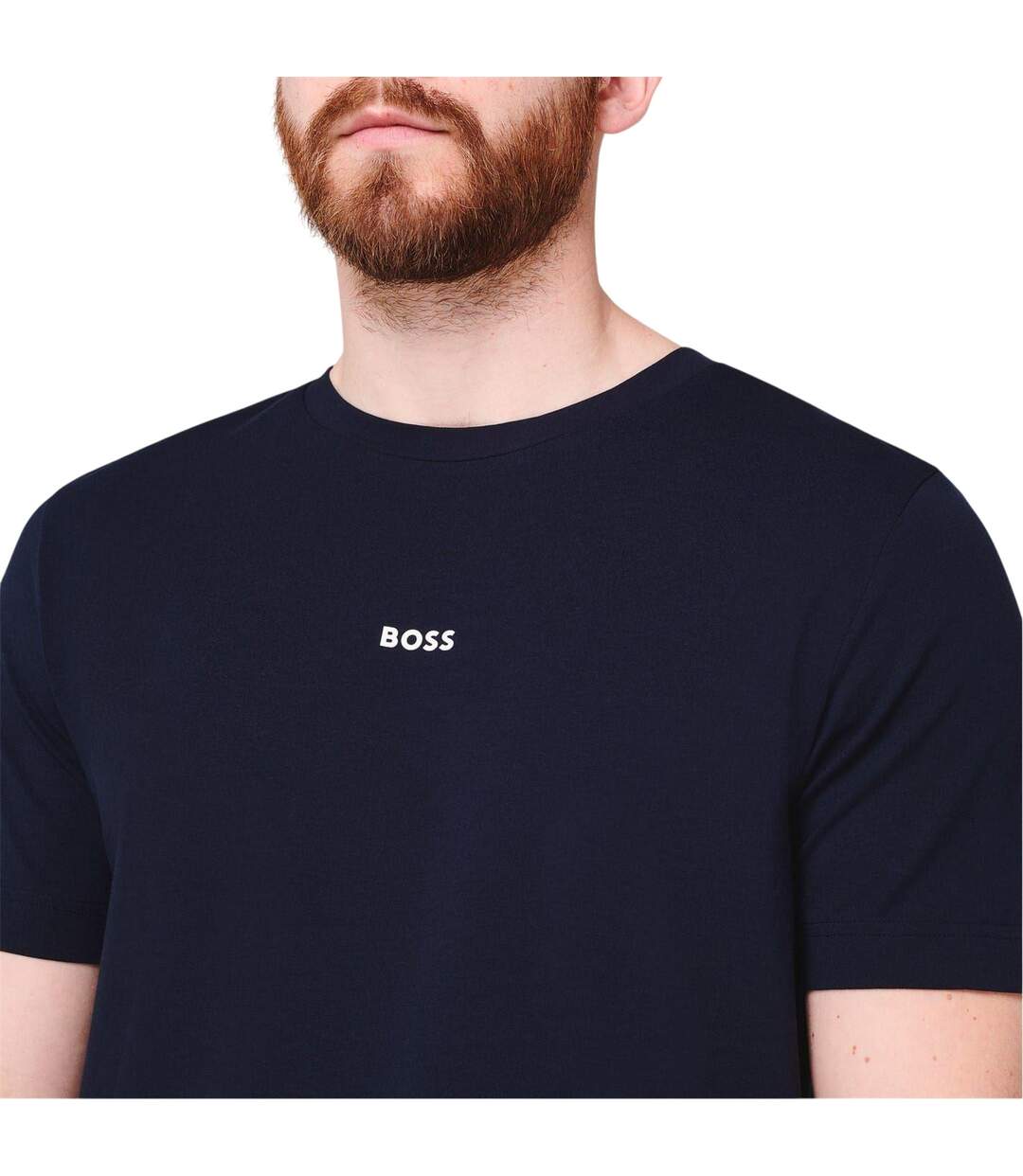 Mens Tchup Logo Oversized T-shirt Navy Boss-4
