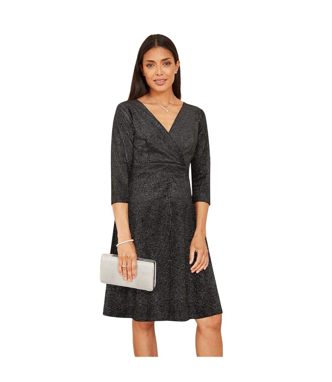 Robe Patineuse Motif/style Scintillant Femme Noir Mela London-4