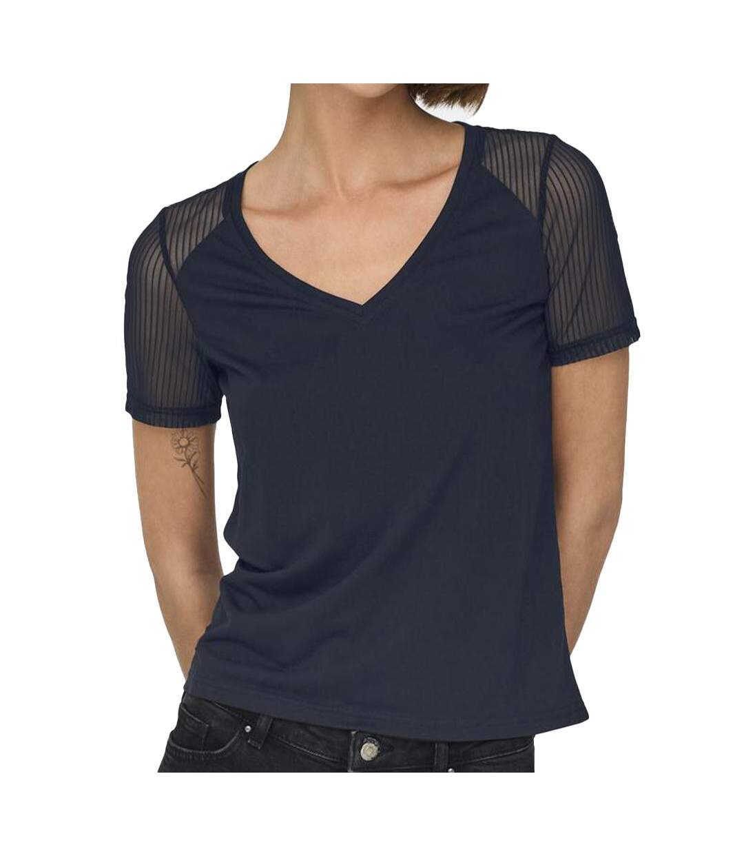 T-Shirt marine femme jdy stinne-1