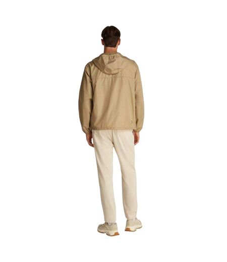 Mens Elasticated Cuff Relaxed Fit Windbreak Tan Tommy Jeans