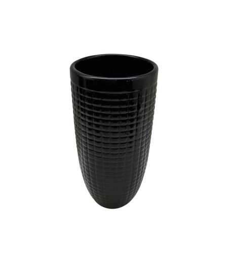 Paris Prix - Vase Déco En Céramique quadri 24cm Noir