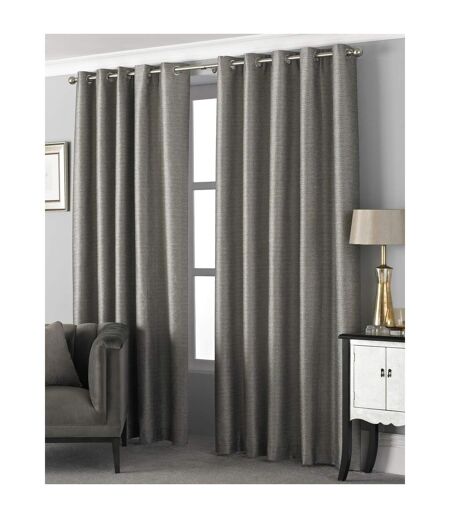 Riva Home Viceroy Ringtop Eyelet Curtains (Taupe) (66 x 72in)