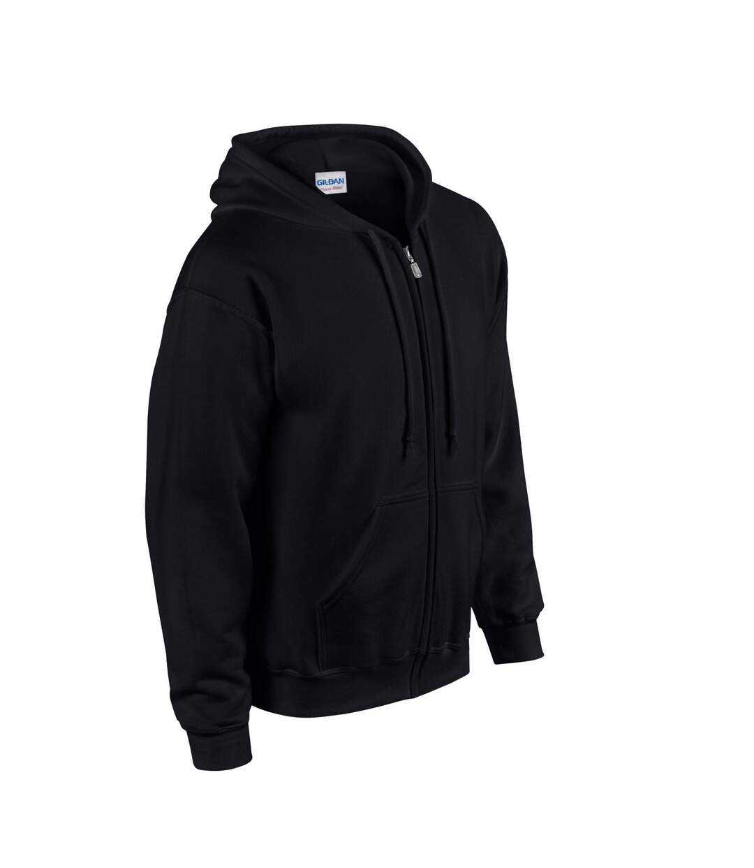 Unisex adult heavy blend full zip full zip hoodie black Gildan-3