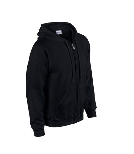 Gildan Unisex Adult Heavy Blend Full Zip Full Zip Hoodie (Black) - UTRW10096