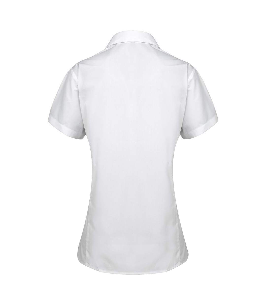 Womens/ladies Supreme Poplin Short-sleeved Shirt White Premier-2