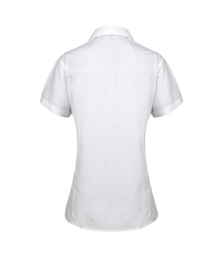 Womens/ladies Supreme Poplin Short-sleeved Shirt White Premier