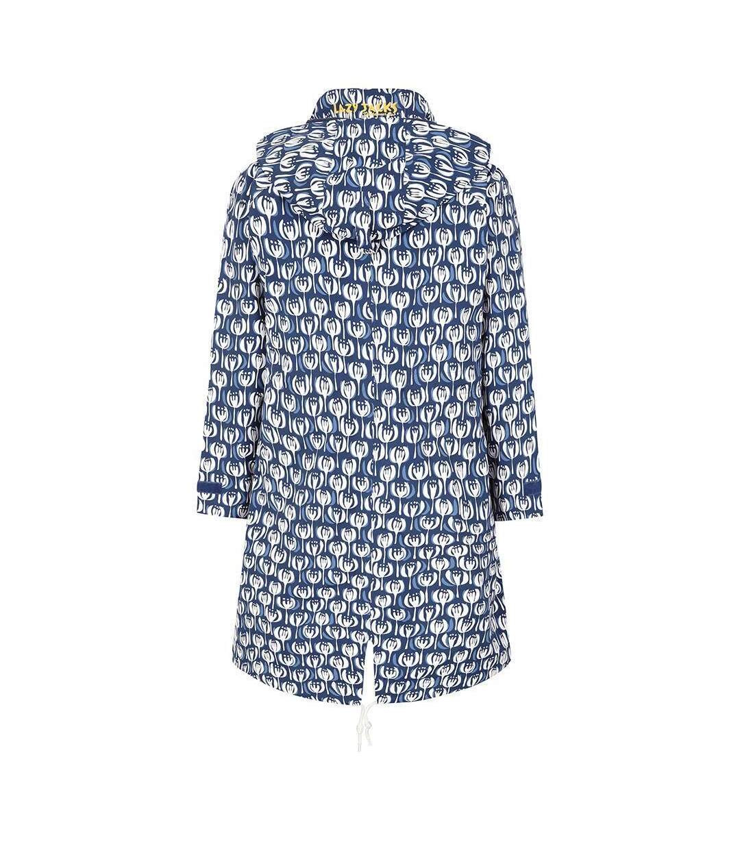Veste Imperméable Motif/style Capsule Femme Bleu Marine Blanc Lazy Jacks-1