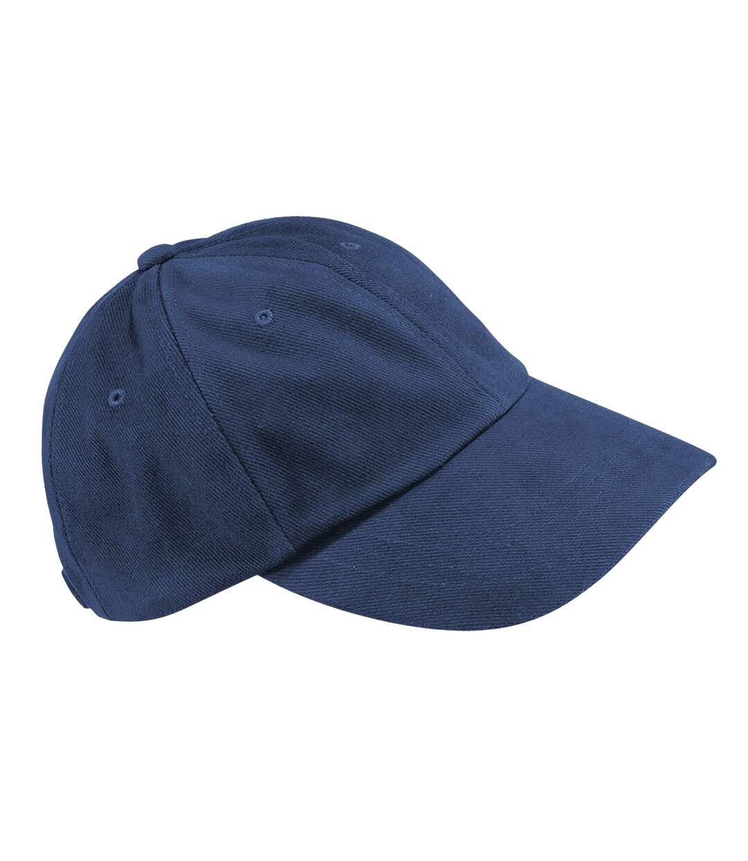 Unisex adult heavy brushed cotton low profile cap french navy Beechfield-1