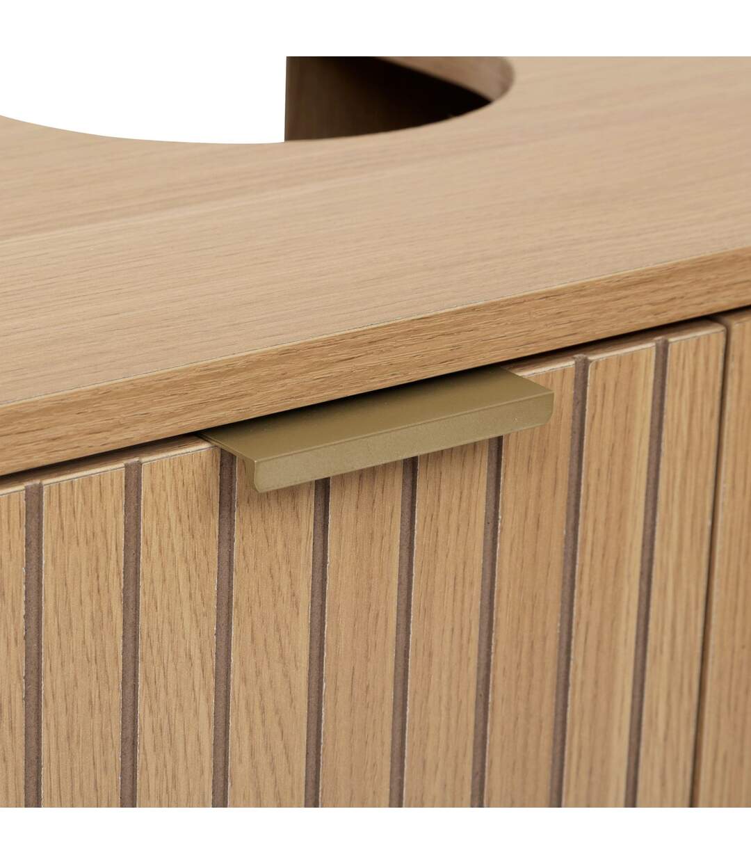Meuble lavabo 2 portes en bois TASSO - Beige-4