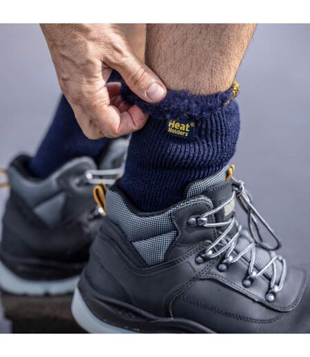 3-Pack Unisex Winter Crew Work Socks in Black with Reinforced Heel & Toe