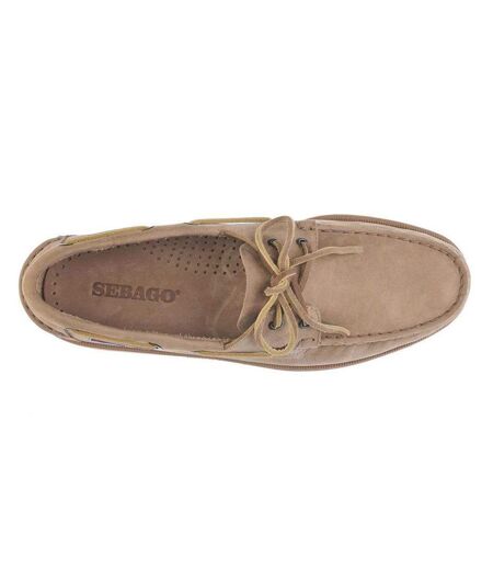 Mens Dockside Portland Suede Boat Shoes Dark Beige Sebago