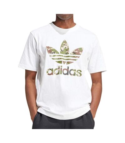 T-shirt Blanc/Kaki Homme Adidas Camo - L