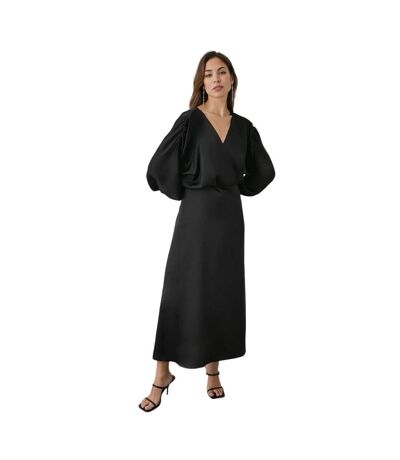 Principles Womens/Ladies Wrap Batwing Sleeve Midi Dress (Black) - UTDH6083