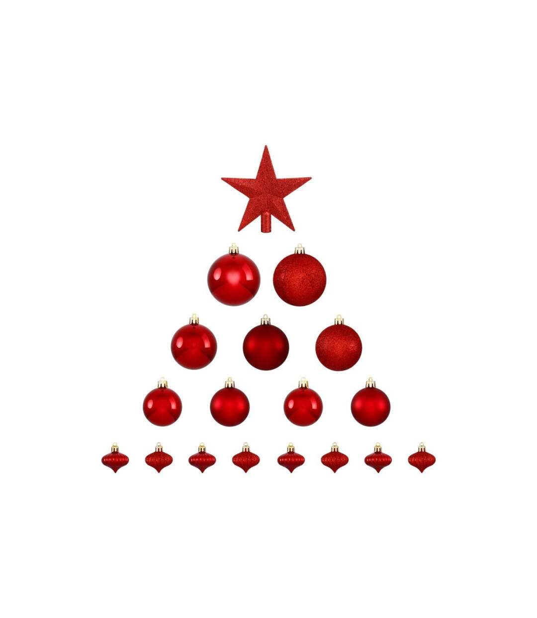 Kit 18 Pièces Déco de Noël Colorama 23cm Rouge-2