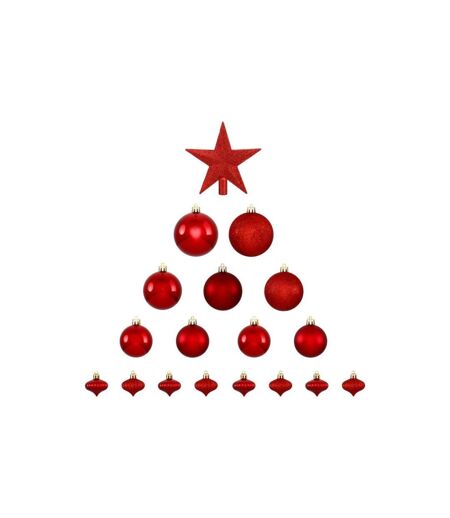 Kit 18 Pièces Déco de Noël Colorama 23cm Rouge