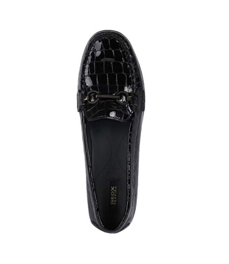 Geox Womens/Ladies Elidia Leather Loafers (Black) - UTFS8202