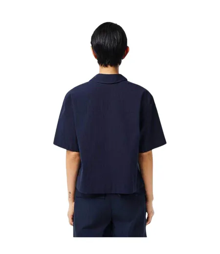 Chemise Motif/style Brodé Femme Bleu Marine Foncé Lacoste