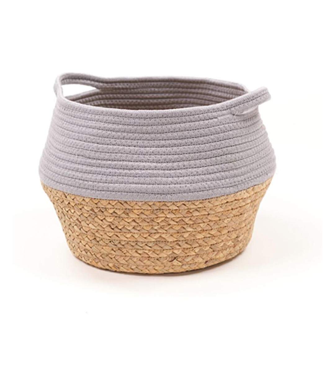 Panier rond en corde gris-1