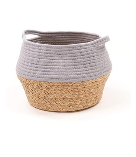 Panier rond en corde gris