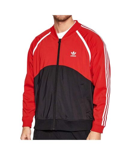 Veste Rouge/Noir Homme Adidas Track Top - M