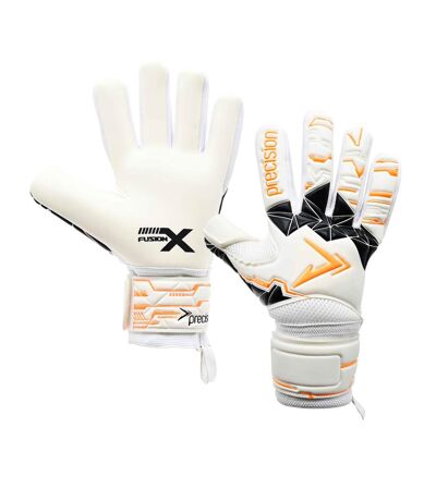 Gants de gardien de but fusion negative adulte blanc / orange fluo / noir Precision