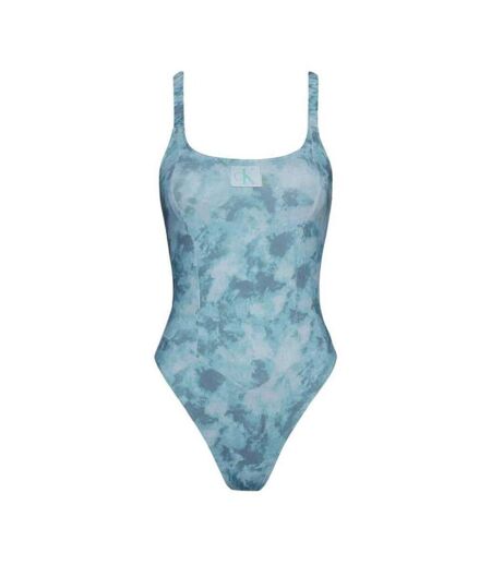 Maillot De Bain 1 Pièce Motif/style Tie-dye Femme Bleu Calvin Klein