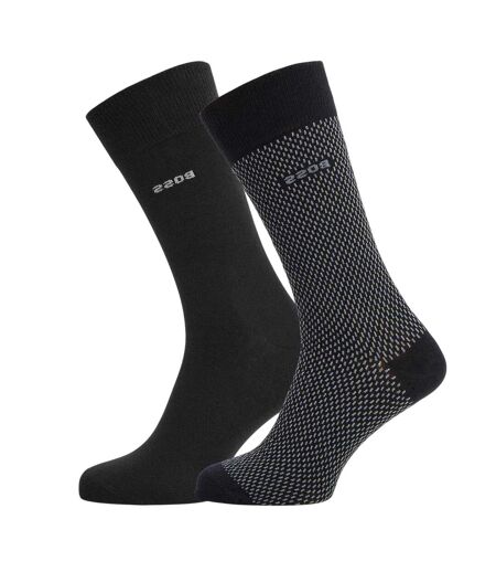 Lot De 2  Socquettes Motif/style Logo Homme Noir Boss