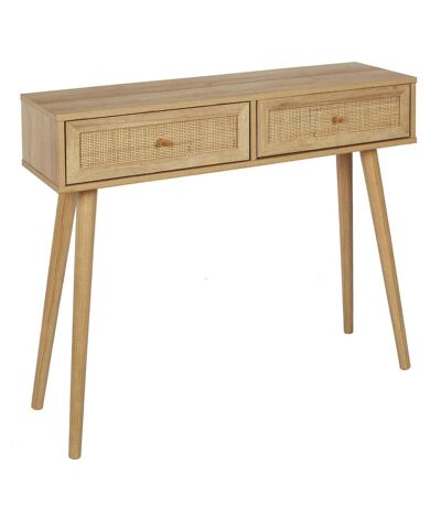Console Bali à 2 tiroirs effet cannage - Beige