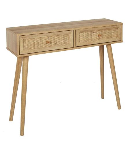 Console Bali à 2 tiroirs effet cannage - Beige